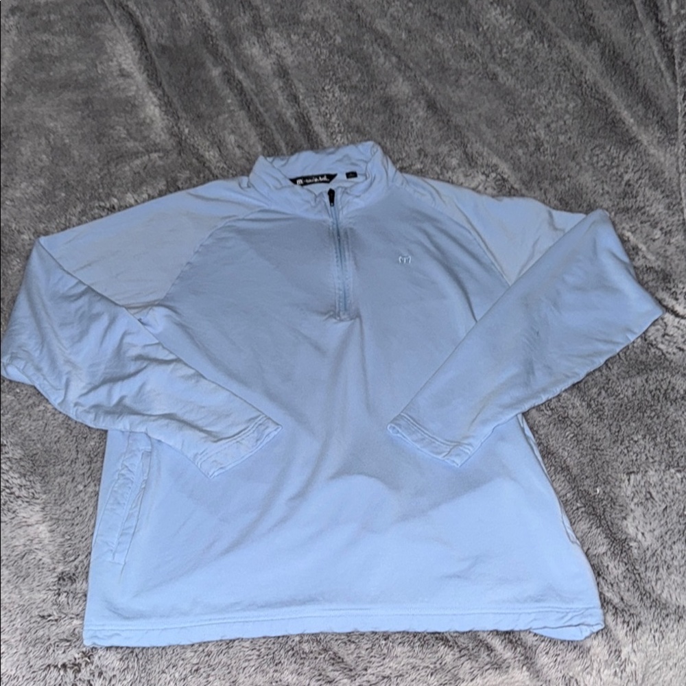 Travis Mathew Light Blue Quarter-Zip Pullover Mens Large